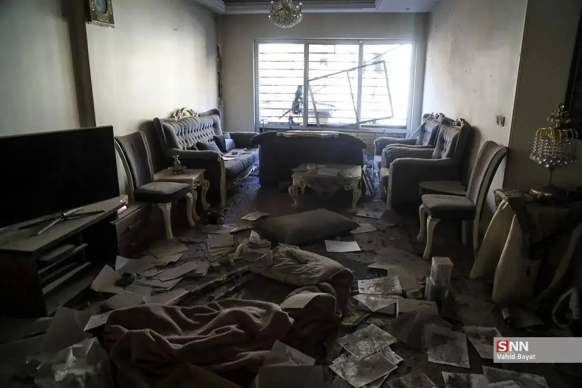 تصاویر حجم خسارات حمله به ساختمان‌های مسکونی خیابان مجاهدین اسلام