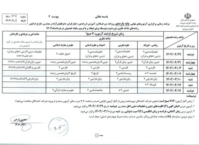 امتحانات