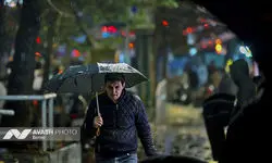 تصاویری از بارش شدید باران در جزیره کیش