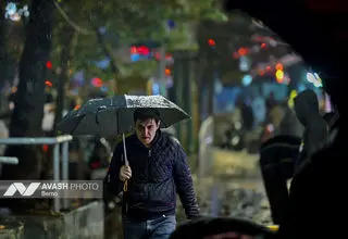 تصاویری از بارش شدید باران در جزیره کیش