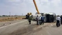 خارج شدن تریلر حامل سوخت در بزرگراه شهید همت