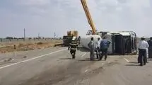 خارج شدن تریلر حامل سوخت در بزرگراه شهید همت
