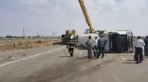 خارج شدن تریلر حامل سوخت در بزرگراه شهید همت