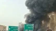 تصاویری از تلاش آتش نشانان برای اطفای آتش سوزی جنت آباد
