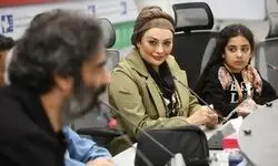 یکتا ناصر در کنار سوفیا و منوچهر هادی در نشست خبری یک فیلم/ عکس