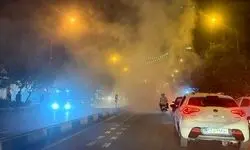 انتشار دود غلیظ در خیابان انقلاب تهران