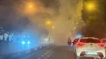 انتشار دود غلیظ در خیابان انقلاب تهران