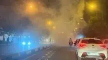 انتشار دود غلیظ در خیابان انقلاب تهران