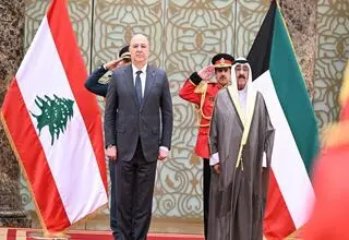 دیدار امیر کویت و رئیس‌جمهور لبنان 