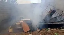 وقوع آتش‌سوزی گسترده در یک کارگاه در محدوده چهاردانگه