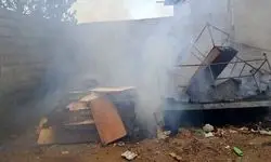 وقوع آتش‌سوزی گسترده در یک کارگاه در محدوده چهاردانگه
