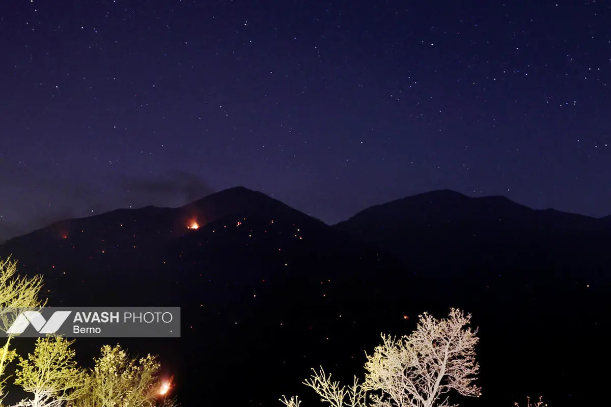 آتش‌سوزی مناطق کوهستانی روستاهای دلیر و الیت