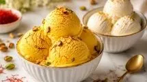 طرز تهیه بستنی سنتی زعفرانی بدون دستگاه و بدون ثعلب