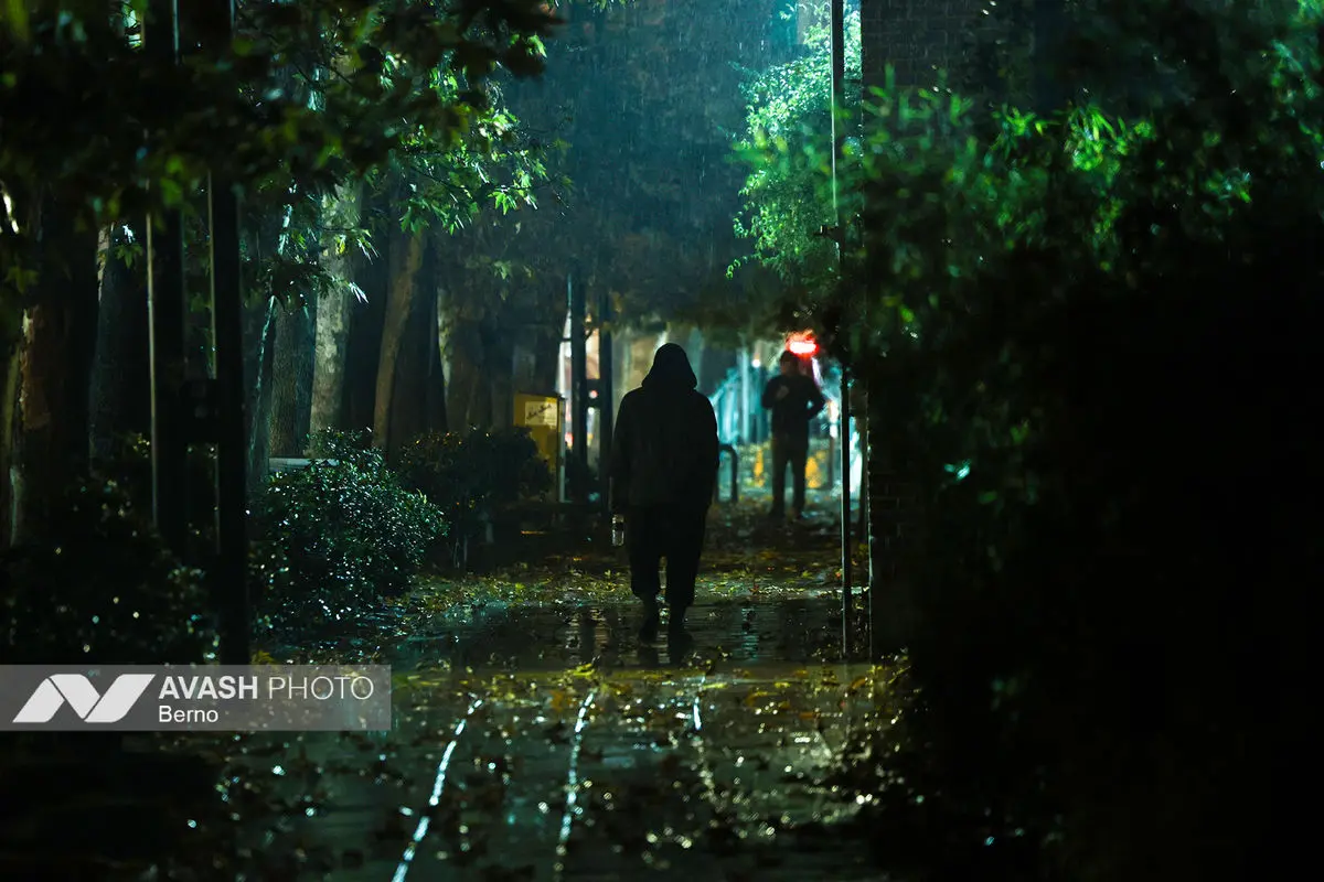 بارش باران پاییزی در تهران