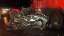 تصادف مرگبار کامیون بنز با پژو + جزئیات