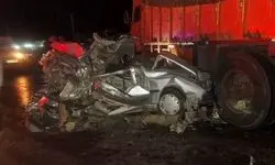 تصادف مرگبار کامیون بنز با پژو + جزئیات