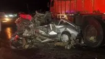 تصادف مرگبار کامیون بنز با پژو + جزئیات