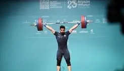 نقره علیرضا معینی در حرکت یک‌ضرب وزن ۹۴ کیلوگرم