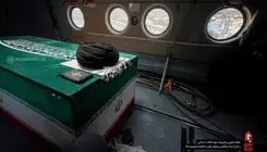 طواف هوایی پیکر رهبر شهید انقلاب برگرد گنبد حرم حضرت معصومه (س)
