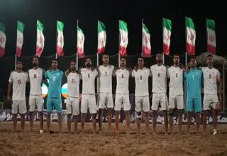 مراسم بدرقه تیم فوتبال ساحلی با حضور رئیس فدراسیون فوتبال
