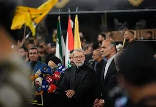 لاریجانی در لبنان پیام حمایت قاطع ایران از حزب‌الله را منتقل کرد