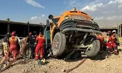 2 کشته و 2 مصدوم در حادثه سقوط کامیون