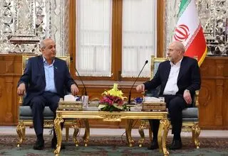 دیدار معاون جبهه مردمی فلسطین با رئیس مجلس ایران
