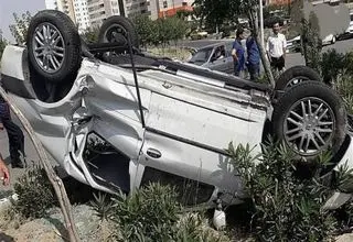 فیلم لحظه مچاله شدن خودرو ال 90 و پژو 206 در شاخ به شاخ وحشتناک