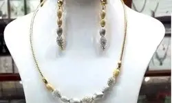 زن خوش شانس سرویس طلا سرقتی اش را در ویترین جواهرفروشی دید 