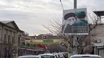 نصب بنر حمایت از سپاه مقابل سفارتخانه‌های فرانسه و ایتالیا