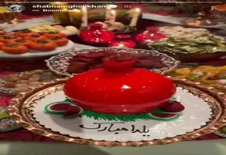 ضیافت لاکچری و جذاب شبنم قلی‌خانی ، بازیگر آنام برای شب یلدا+عکس و فیلم