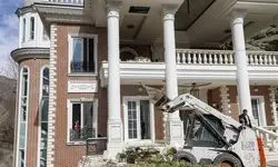 آخرین وضعیت ابر ویلای معروف جاده چالوس بعد از اجرای حکم تخریب +فیلم