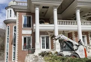 آخرین وضعیت ابر ویلای معروف جاده چالوس بعد از اجرای حکم تخریب +فیلم