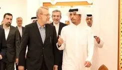 دیدار لاریجانی با وزیر خارجه‌ قطر
