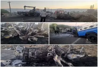 انفجار هولناک در جاده چهار نفر را در جا کشت+ عکس