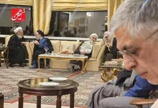 دیدار چهره‌های روحانی و سیاسی در منزل کرباسچی 
