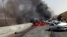 فیلم تصادف مرگبار در محور چایپاره – خوی / ۴ نفر زنده زنده در آتش سوختند
