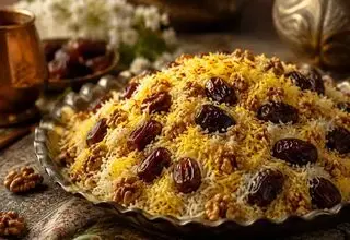 طرز تهیه گردو پلو؛ غذای سنتی  با عطر زعفران و گردو