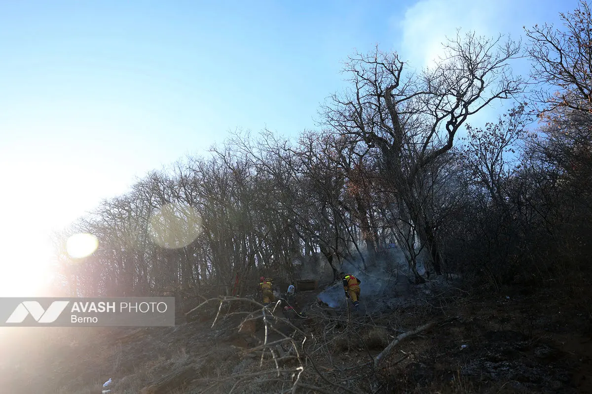 عملیات مهار آتش‌سوزی مناطق کوهستانی روستاهای دلیر و الیت
