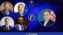 گفتگوی تلفنی وزیر امور خارجه با وزرای خارجه سه کشور اروپایی و مسئول سیاست خارجی اتحادیه اروپا