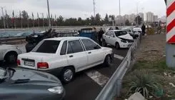 تصادف ۱۱ خودرو در اتوبان تهران-پردیس