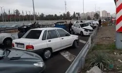 تصادف ۱۱ خودرو در اتوبان تهران-پردیس
