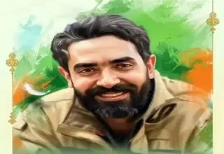 مراسم تشیع جنازه آتش‌نشان حادثه بابا نظر مشهد