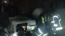 تصادف ۲ دستگاه خودرو سواری در جاده کندوان
