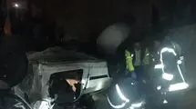 تصادف ۲ دستگاه خودرو سواری در جاده کندوان
