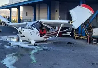 حادثه در فرودگاه تبریز؛ برخورد هواپیمای سبک با یک ساختمان