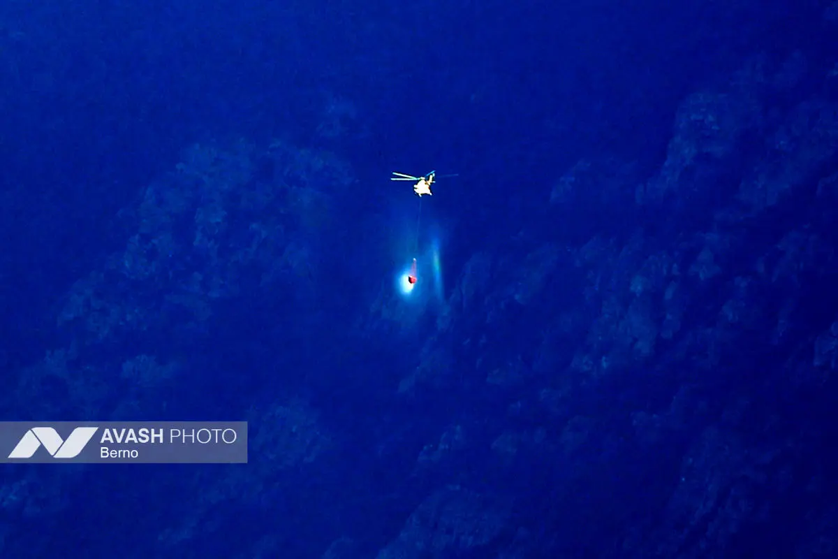 عملیات مهار آتش‌سوزی مناطق کوهستانی روستاهای دلیر و الیت