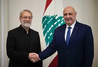 لاریجانی با رئیس‌جمهور لبنان دیدار کرد