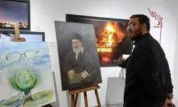 رئیس حوزه هنری از کارگاه خلق اثر تجسمی «رهبر شهید» بازدید کرد