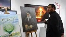 رئیس حوزه هنری از کارگاه خلق اثر تجسمی «رهبر شهید» بازدید کرد